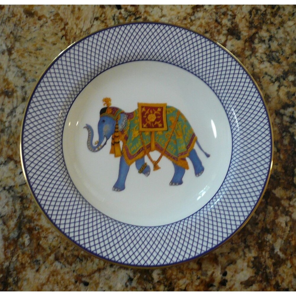 Halcyon Days Ceremonial Indian Elephant Wide Rim Soup Bowl Bone China England